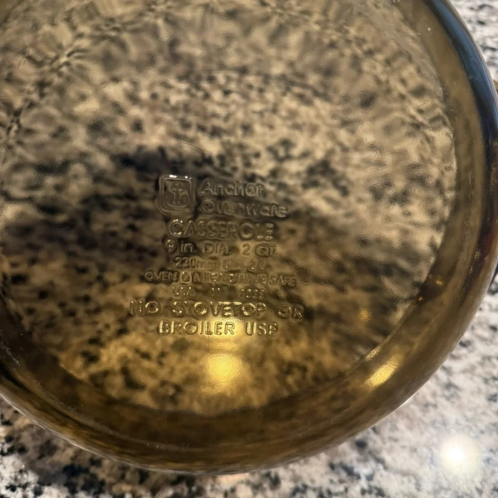 Anchor Hocking Amber Glass Casserole Dish with Lid